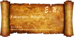 Emberger Mihály névjegykártya